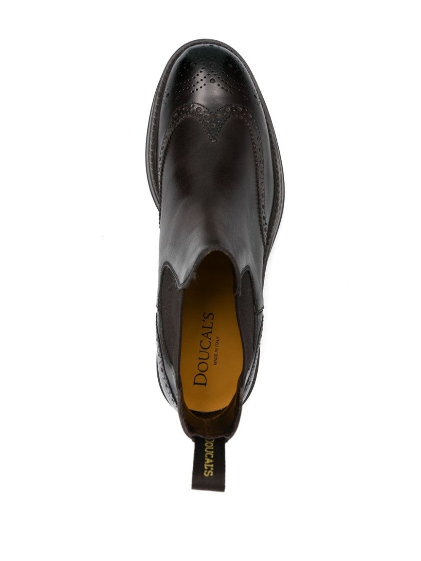 Doucal's Perforated Embellished Boots