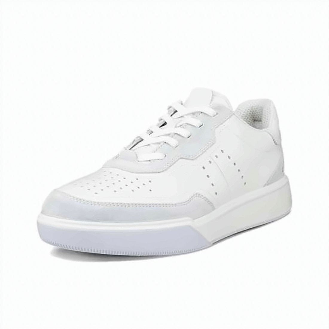 Ecco Low-Top White Sneakers With Perforated Leather