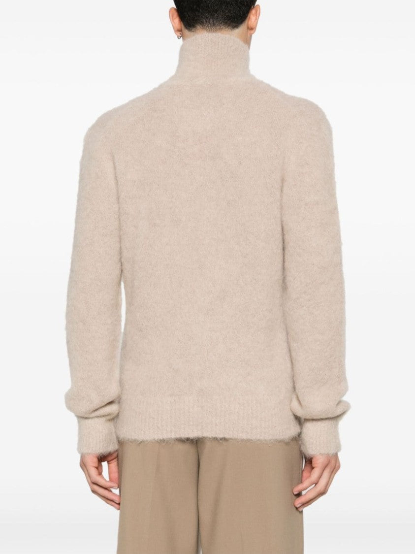 Ami Paris Brushed Effect Roll Neck Sweater