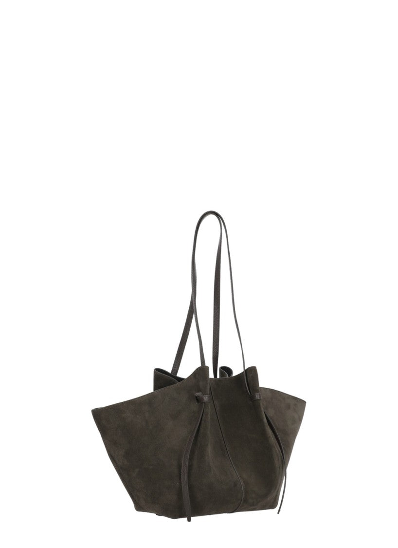 Yuzefi Winged Suede Leather Mochi Bag With Adjustable Handles