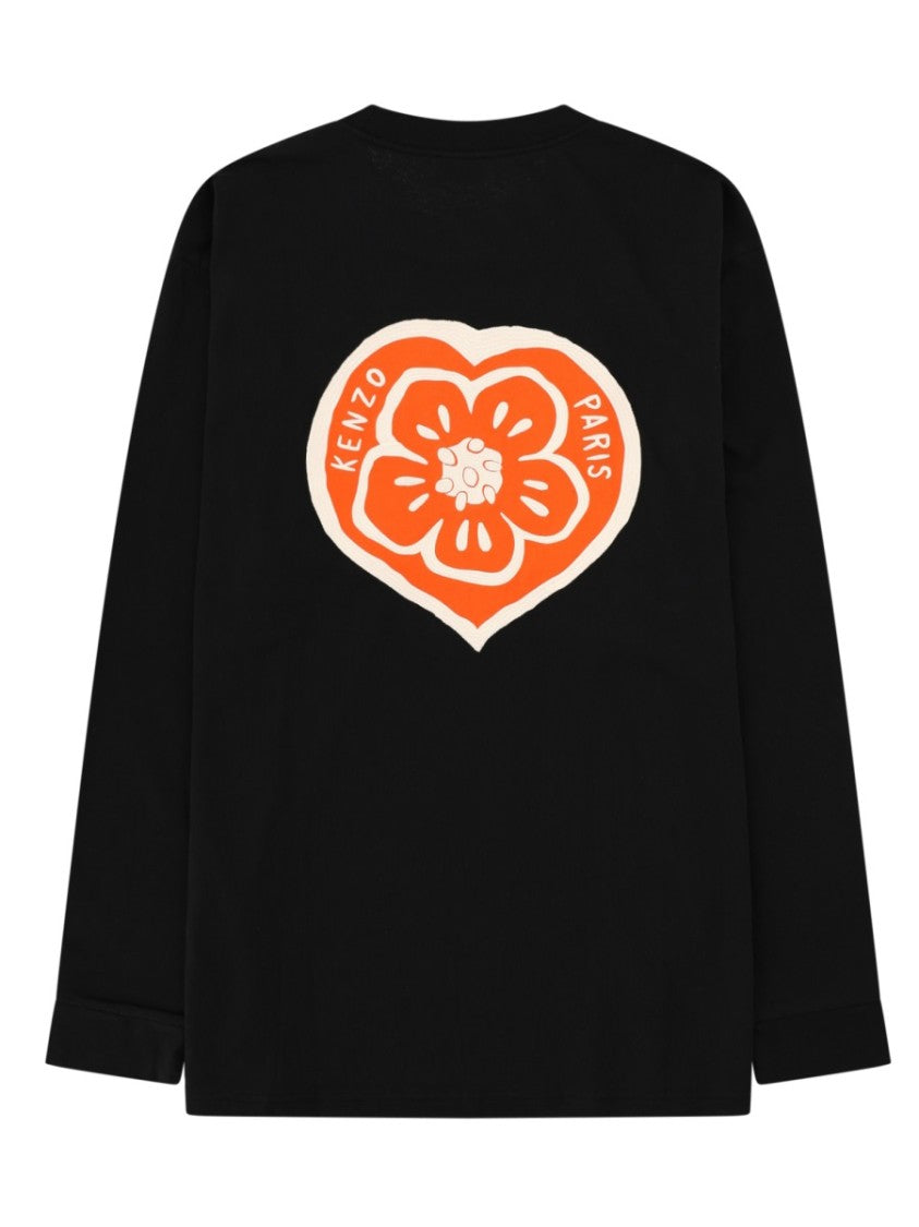Kenzo Black Kenzo Boke Heart Orange Graphic T-Shirt