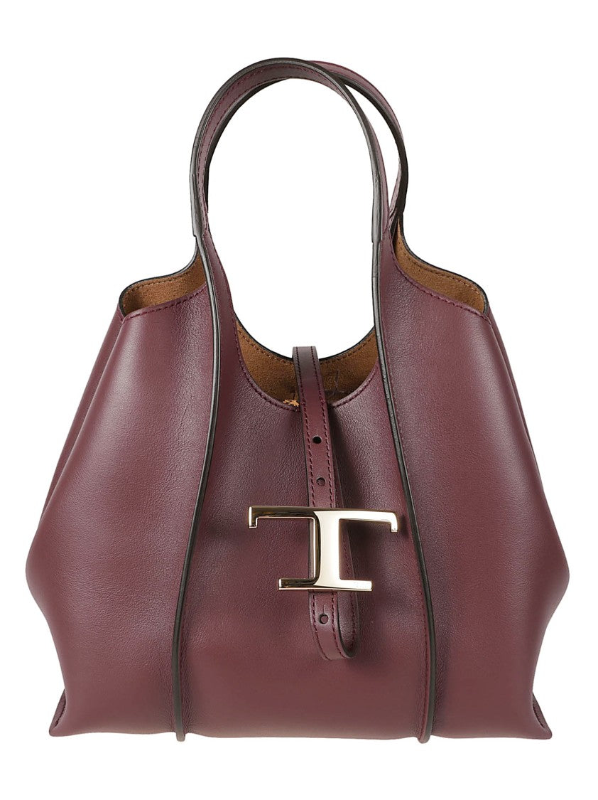 Tod's Structured Handbag With Metallic T-Shaped Buckle And Flared Sides