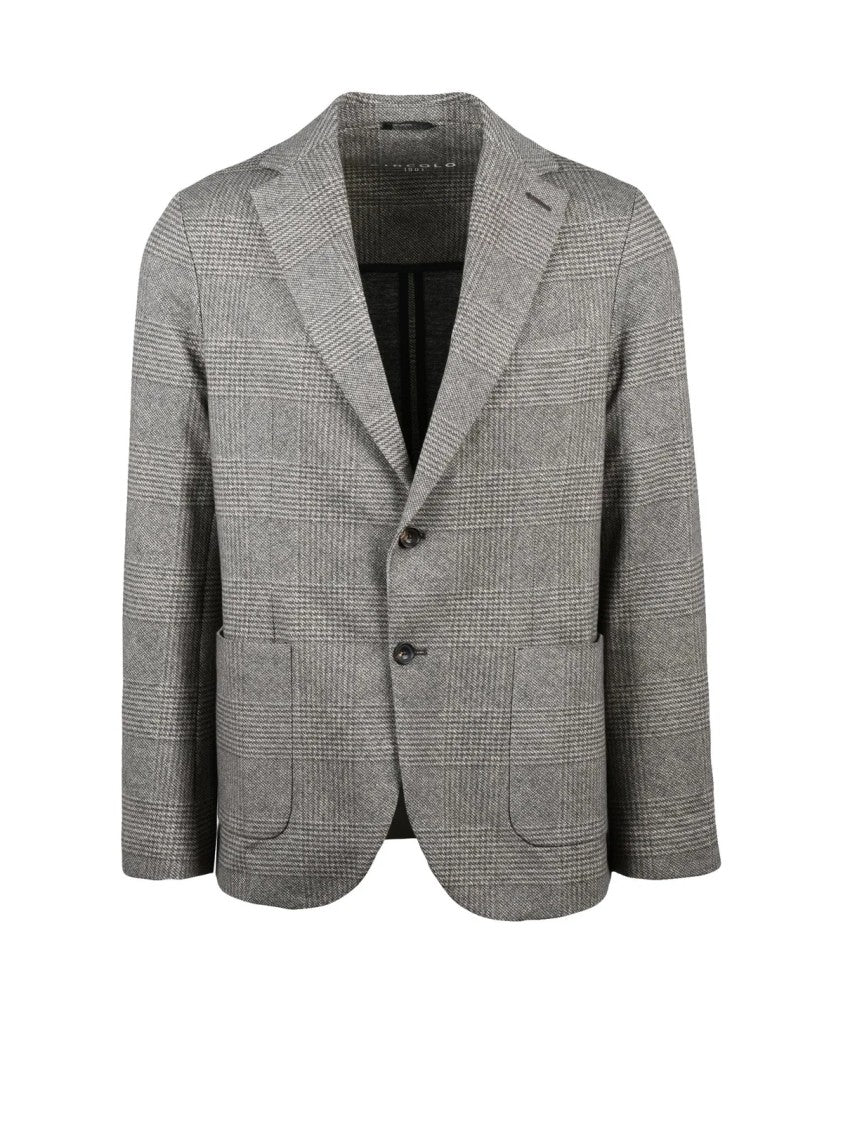 Circolo 1901 Checkered Cotton Stretch Jacket With Rounded Silhouette
