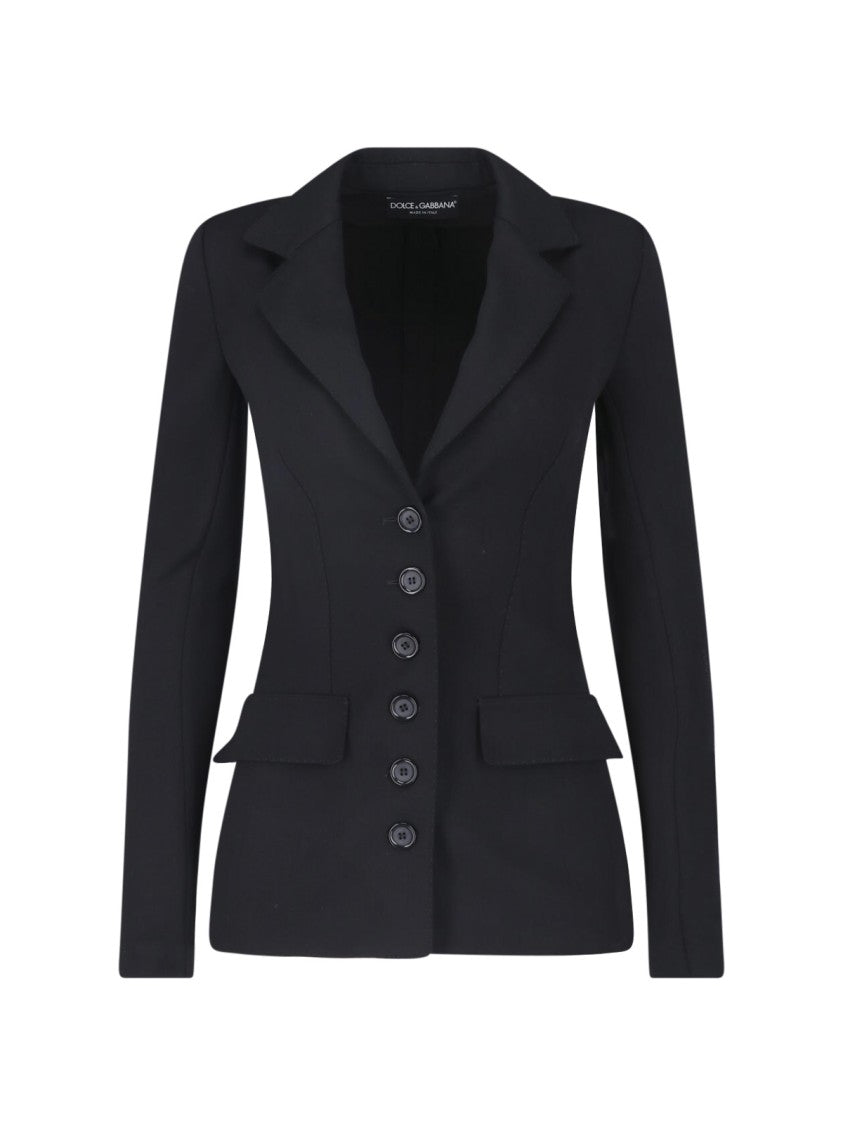 Dolce & Gabbana Single-Breasted Notch Lapel Virgin Wool Blazer