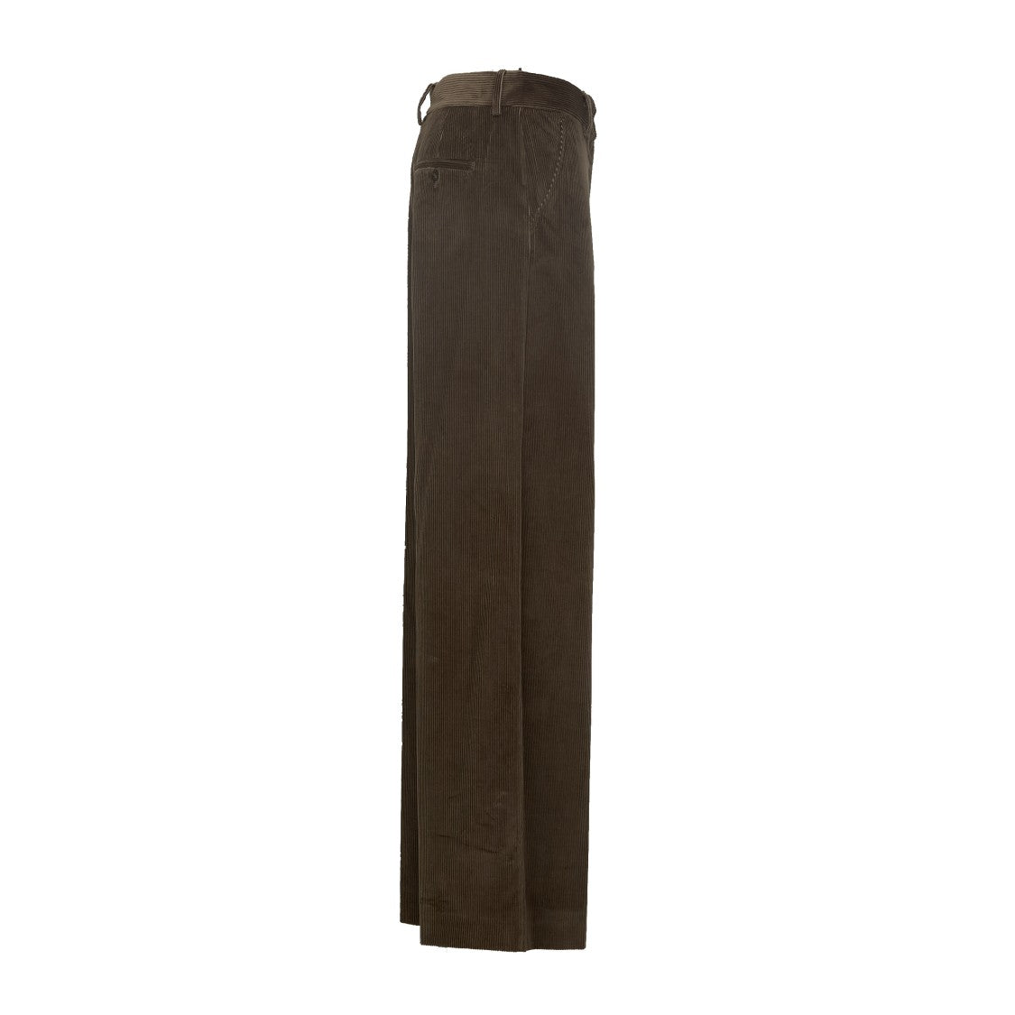 Max Mara Wide-Leg Pressed Crease Cotton Corduroy Pants