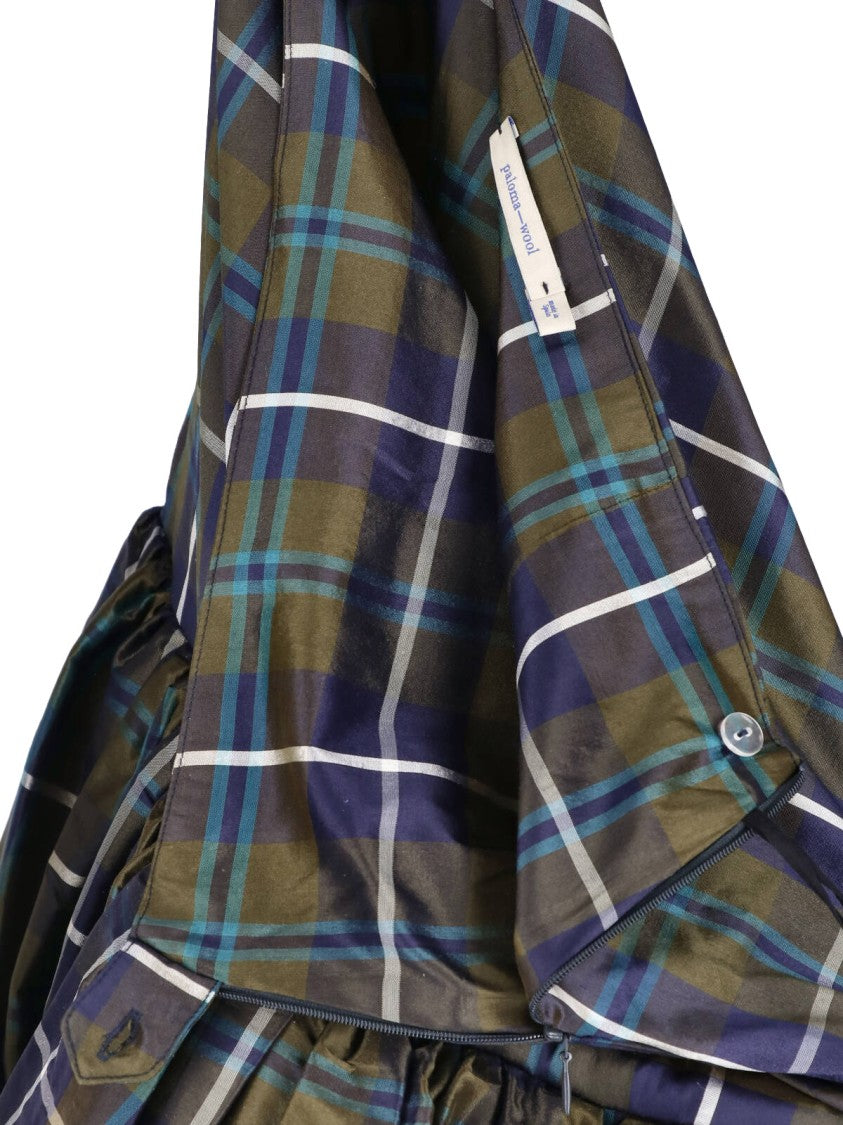 Paloma Wool High-Waisted Plaid Skirt With Voluminous Silhouette