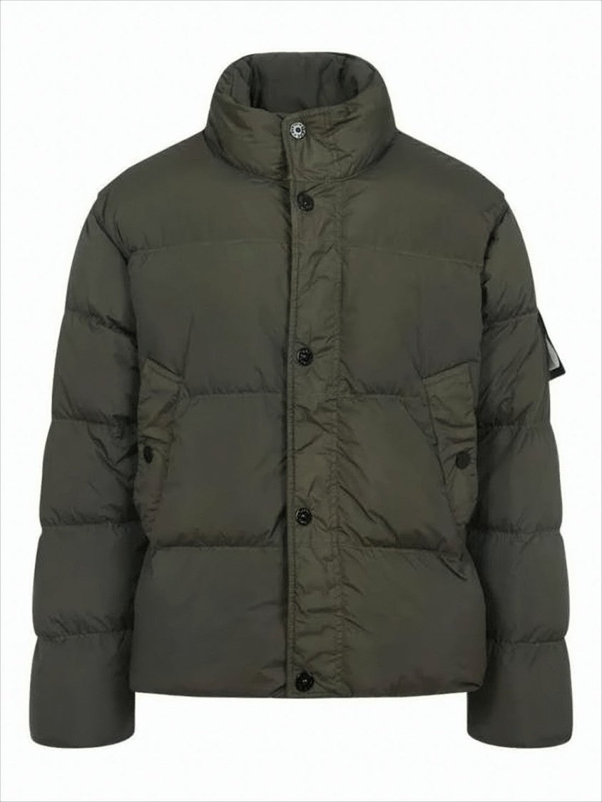 Stone Island Boxy Cropped Down Jacket With Signature Patch