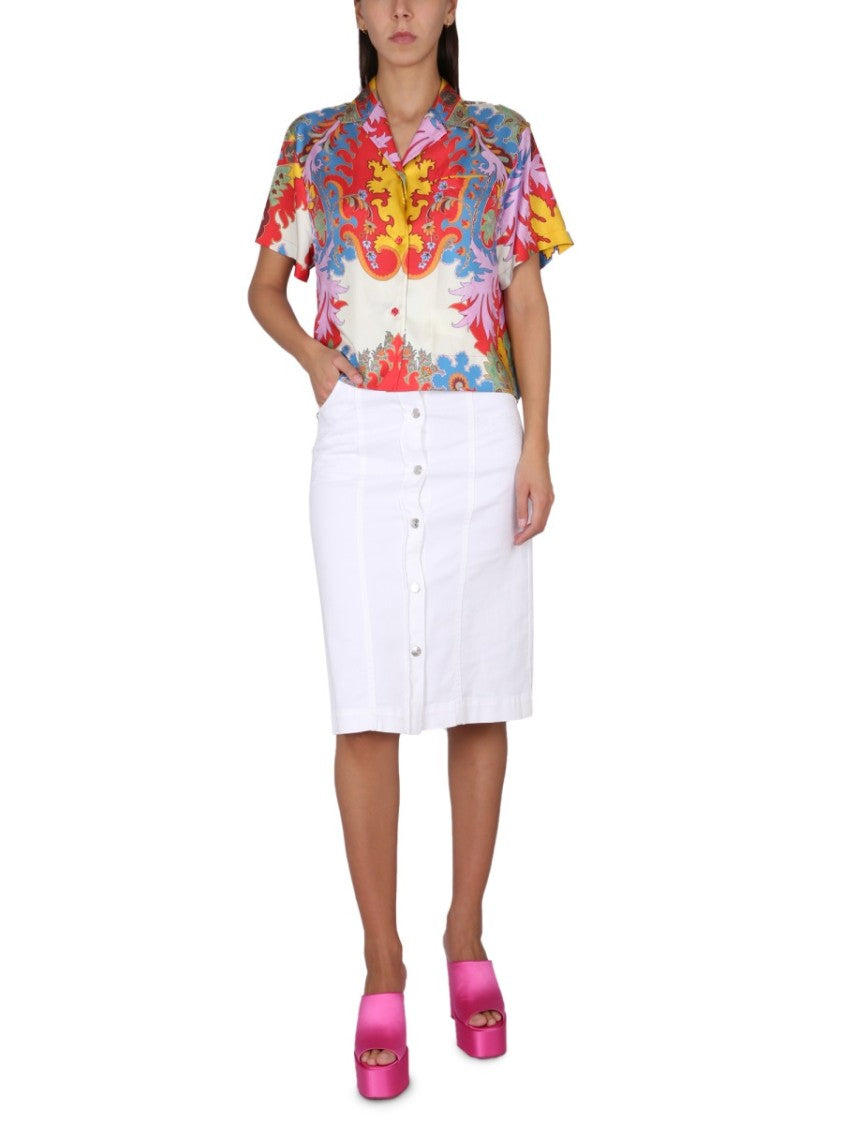 Etro Pattern Silk Shirt With Button Closure