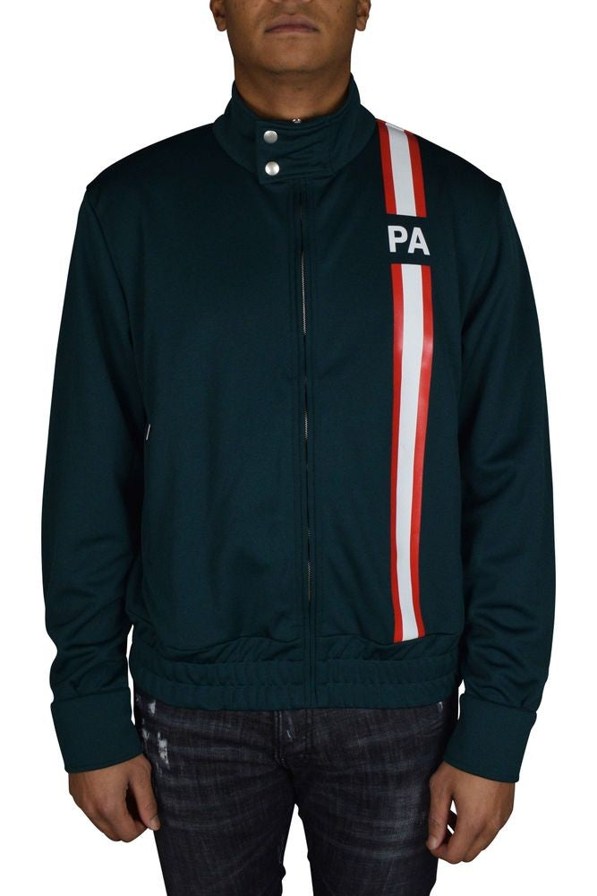 Palm Angels High Collar Green Vest With Zipper Closure