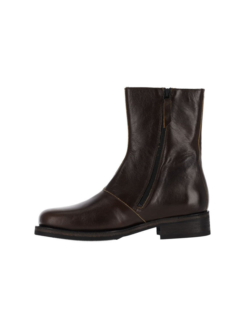 Our Legacy Brown Leather Camion Ankle Boots