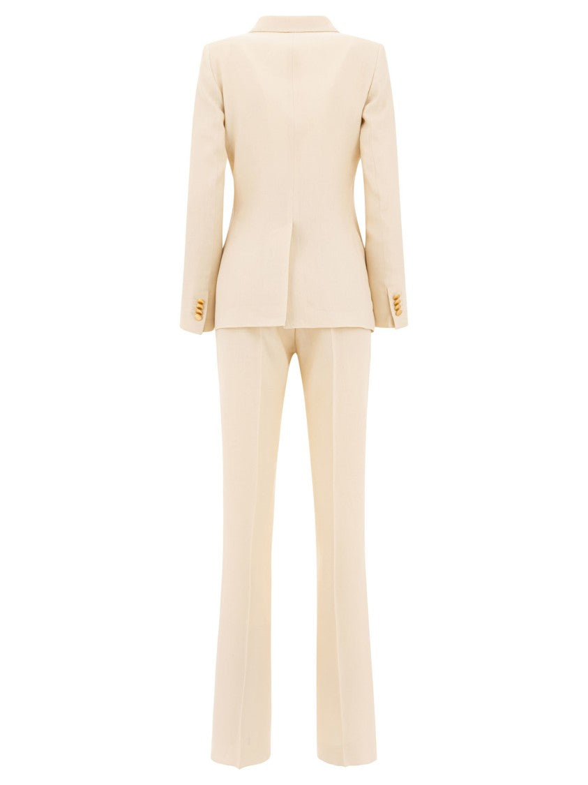 Tagliatore Beige Tailored Suit With Double-Breasted Blazer