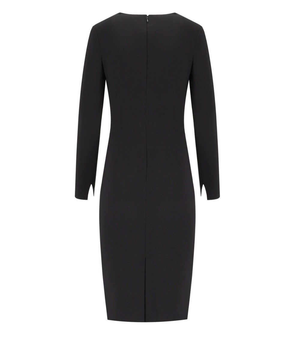 Elisabetta Franchi Black Sheat Dress With Tassels