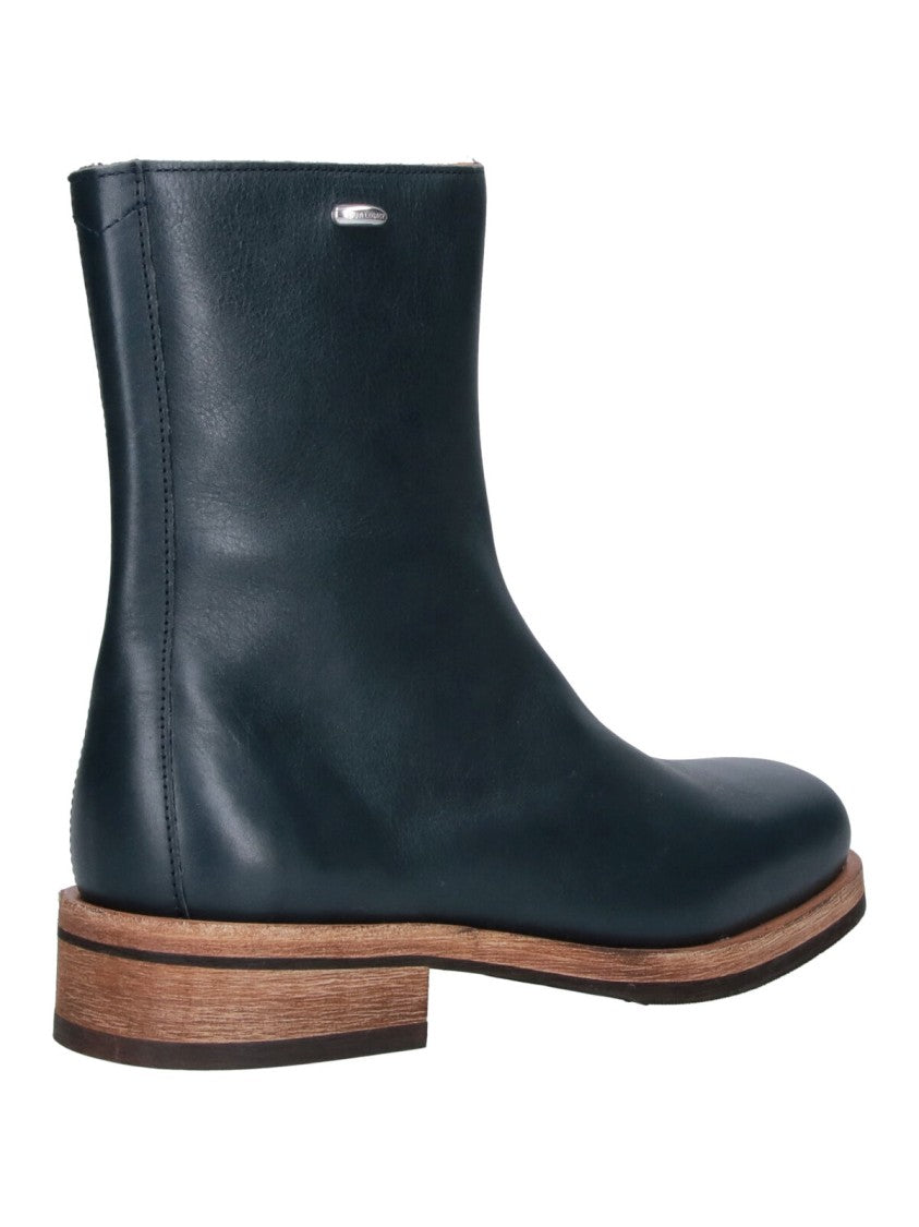 Our Legacy Blue Camion Zip Leather Boots