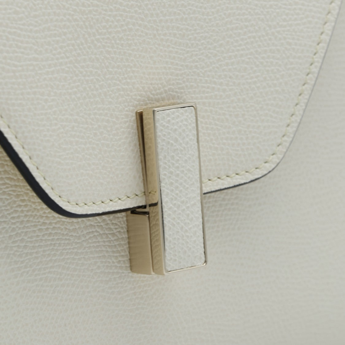 Valextra Structured Trapezoidal Metallic Clasp Handbag
