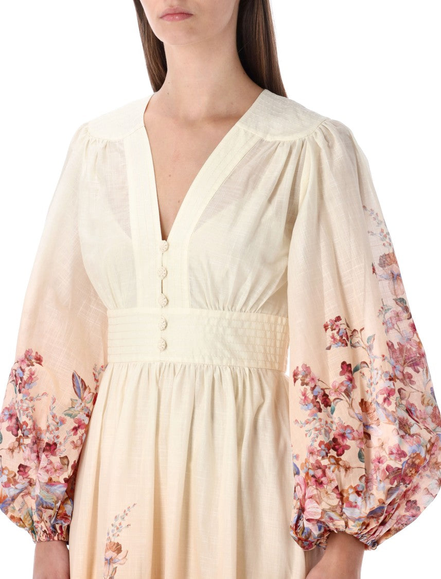 Zimmermann Awaken Floral Deep-V Maxi Dress