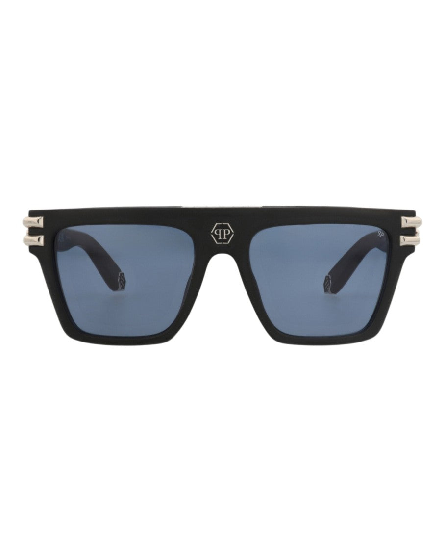 Philipp Plein Aviator-Frame Metal Sunglasses With Cutout Accent And Designer Case