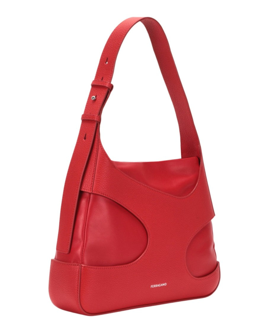Ferragamo Cutout Leather Shoulder Bag