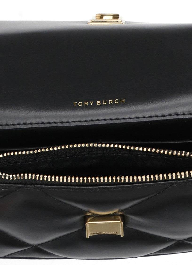 Tory Burch Black Quilted Leather Adjustable Chain Strap Shoulder Bag