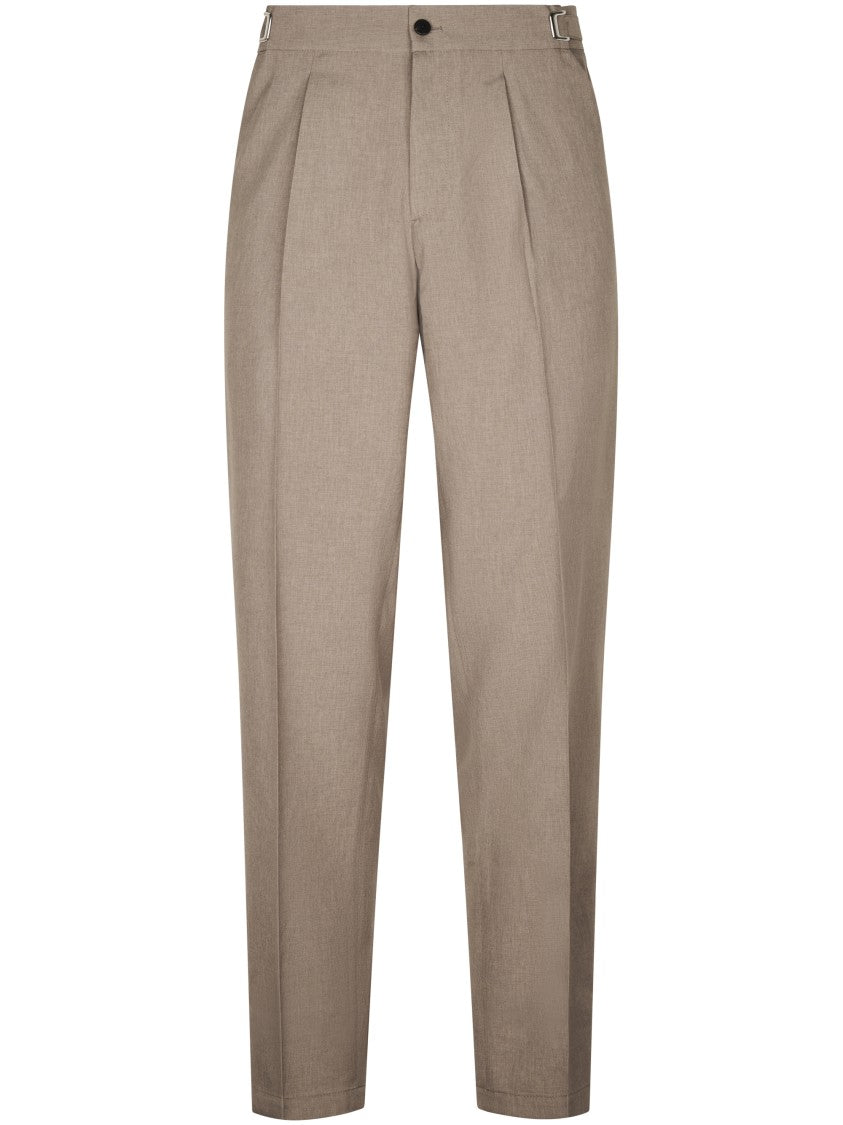 Cellar Door Tailored Beige Trousers With Pleated Front