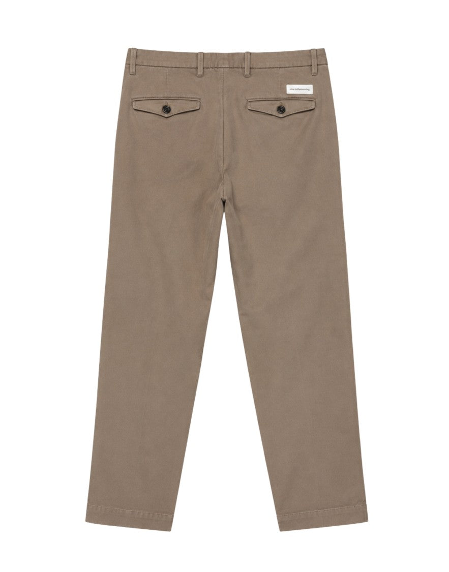 Nine In The Morning Camel Fold 2 Pleated Stretch-Cotton Chino Pants