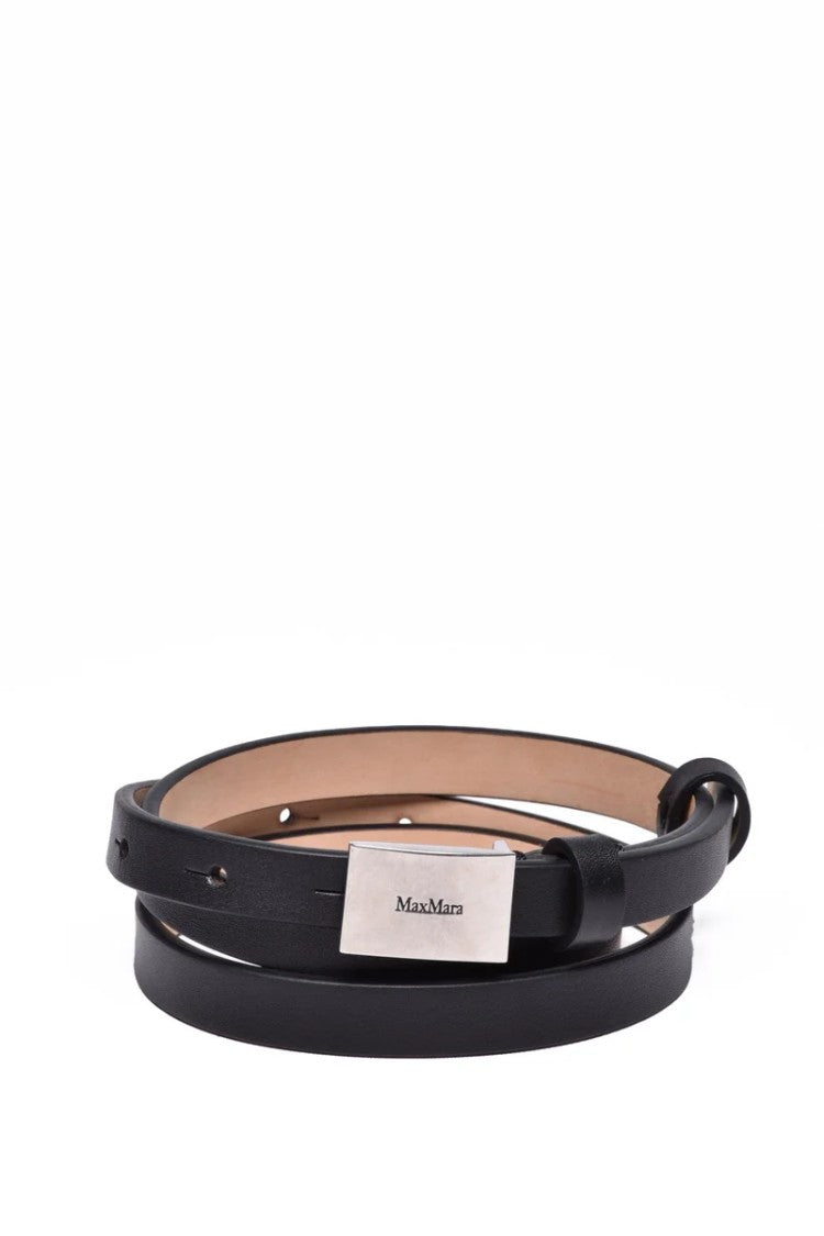 Max Mara Max Mara Runway Belt In Leather - Black