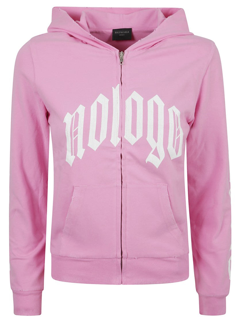 Balenciaga Zip-Up Hoodie With Striking Lettering