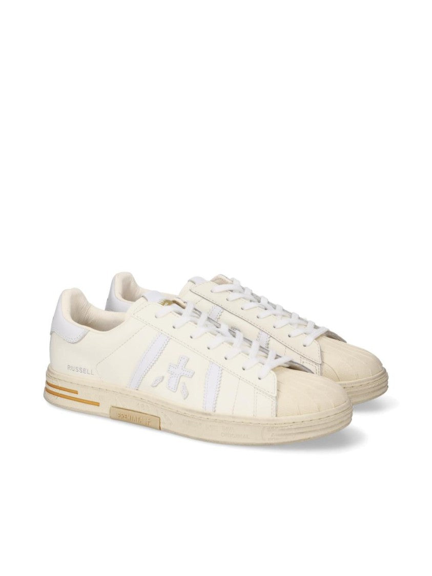 Premiata Leather Logo Lace-Up Sneakers