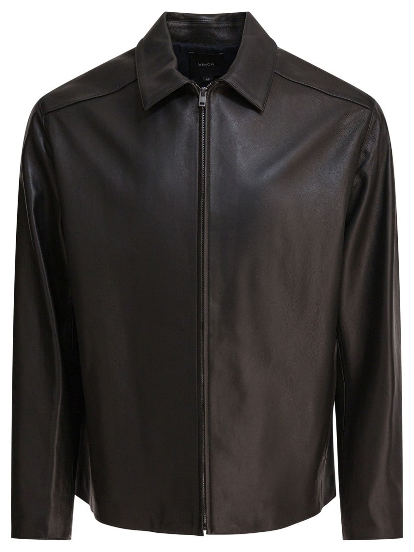 Vince Refined Black Lambskin Leather Jacket