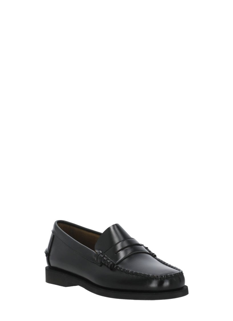 Sebago Black Patent Leather Penny Loafers