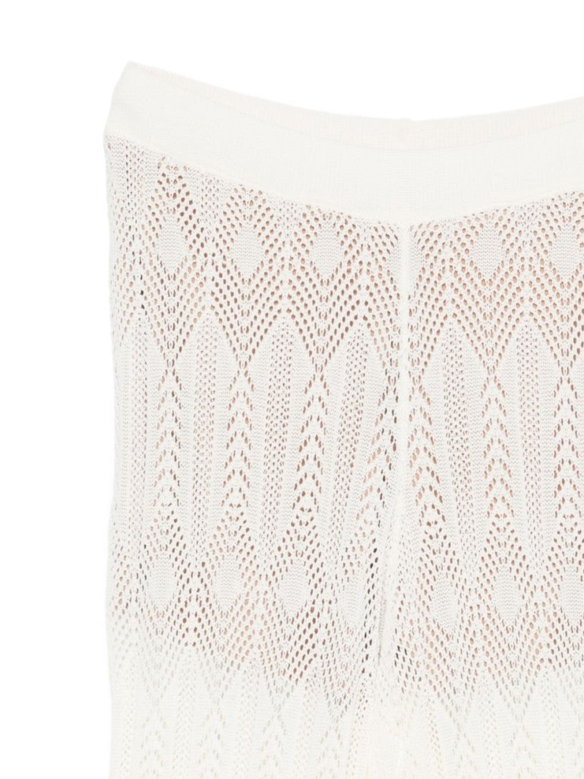 Liu Jo Off-White Open-Work Mini Skirt