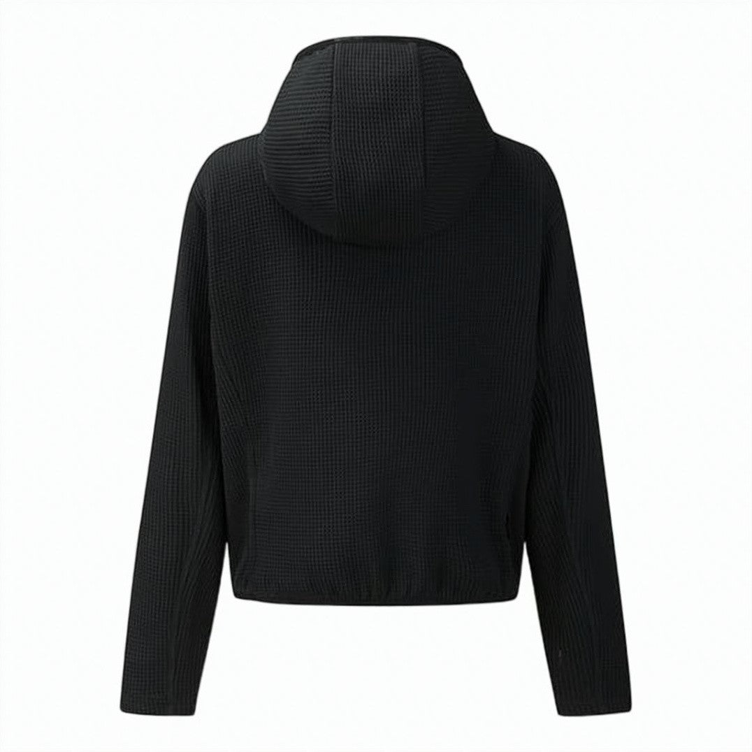 Salomon Textured Black Hoodie With Functional Design Elements