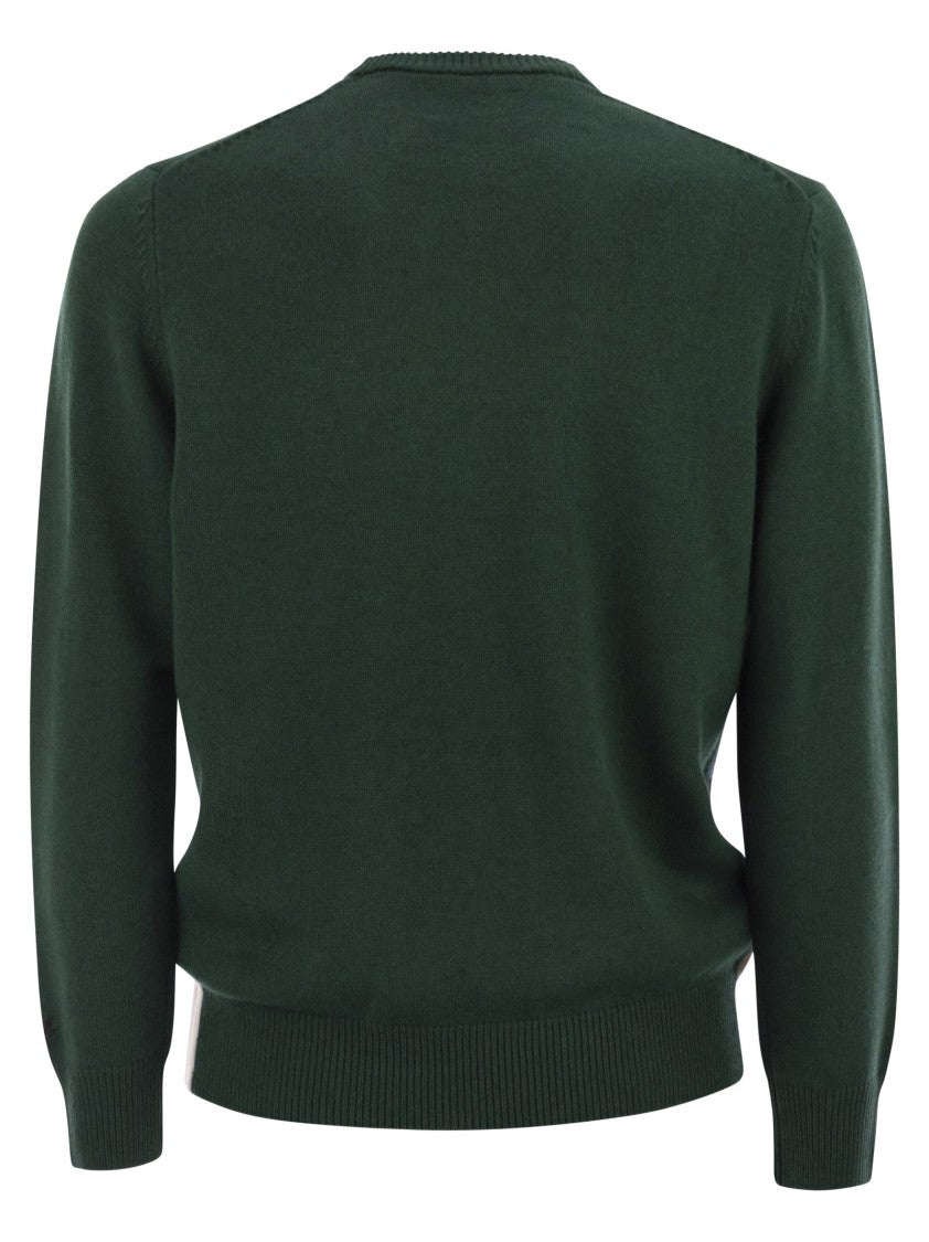 Mc2 Saint Barth Heron - Crew Neck Sweater With Embroidery On The Front