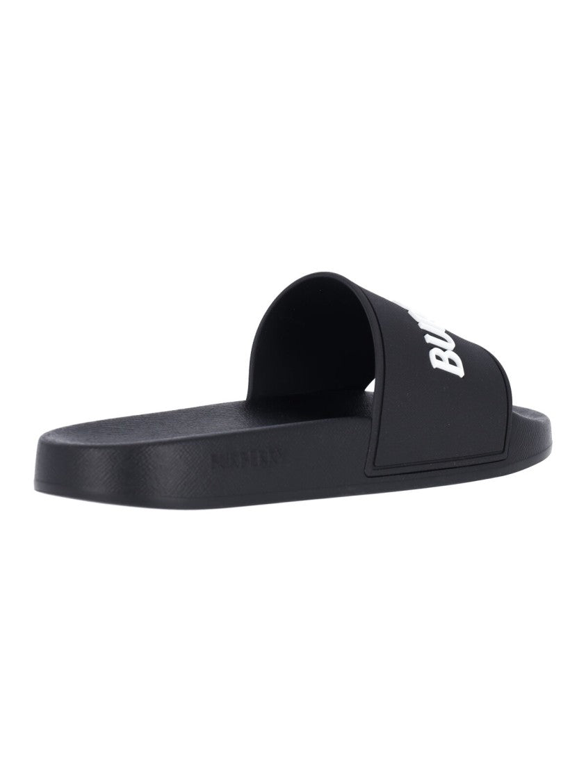 Burberry Black Logo Rubber Slides