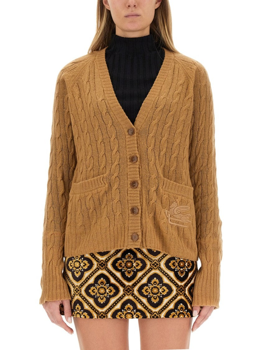Etro Cable Knit V-Neck Cardigan