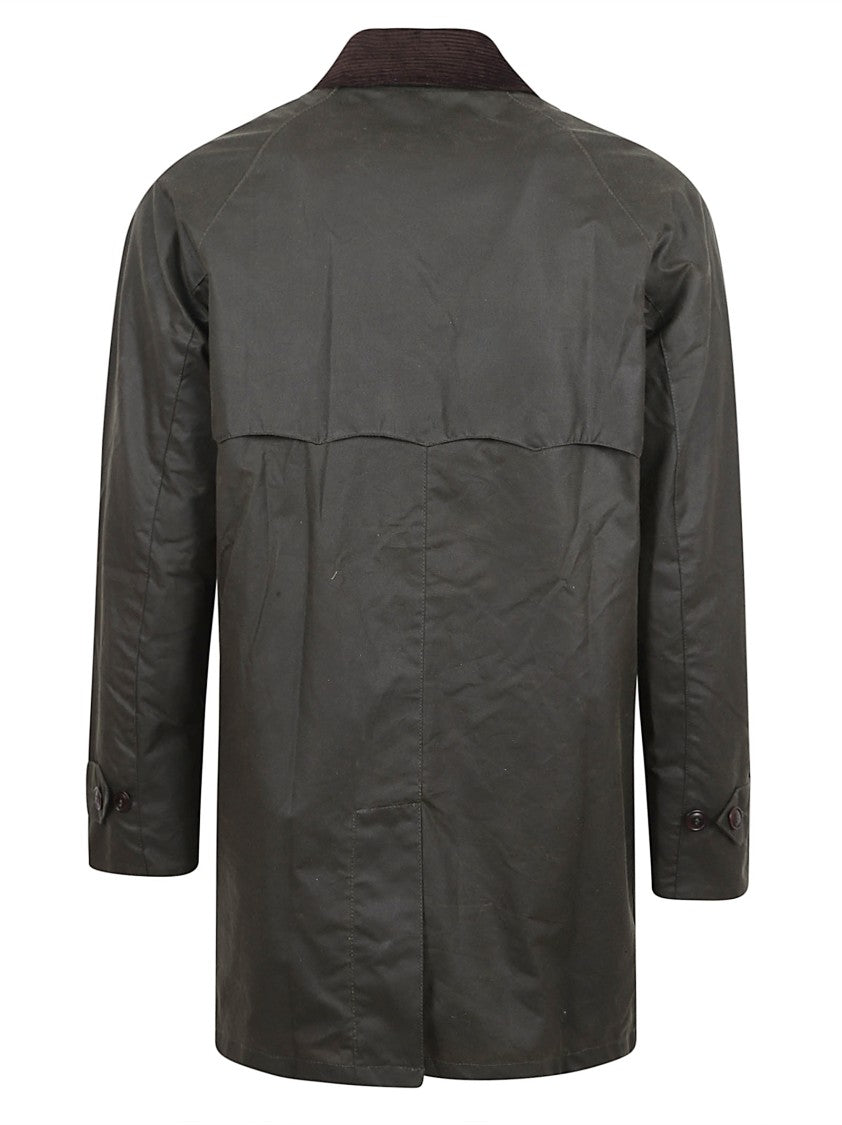 Barbour Waxed Trench Coat With Corduroy Collar