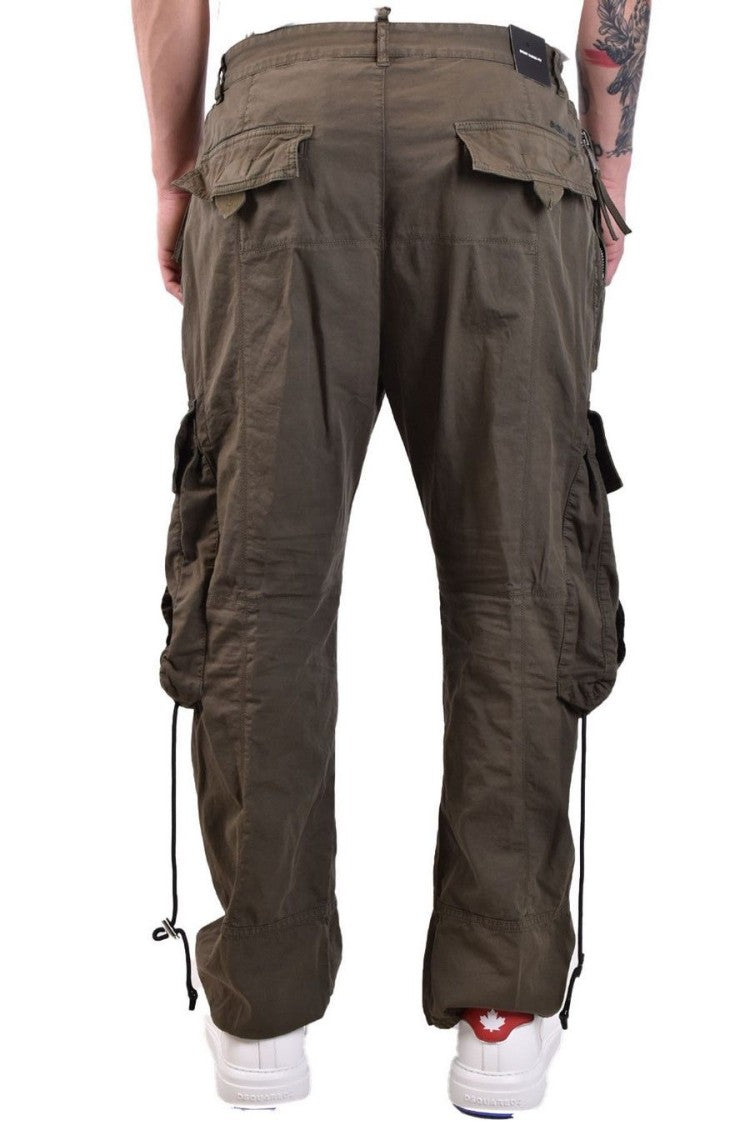 Dsquared2 Green Cotton Blend Cargo Pants