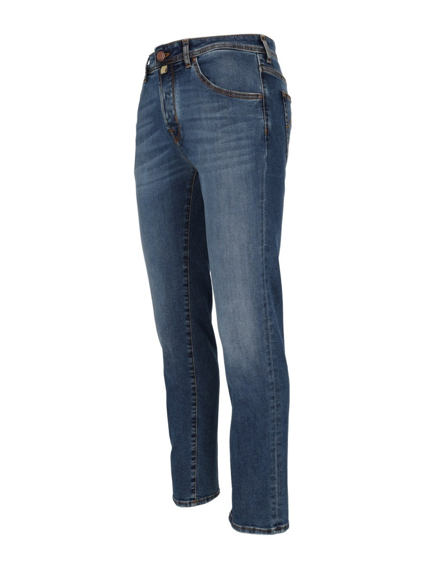 Jacob Cohen Cropped Slim Fit Jeans With Classic Five-Pocket Design