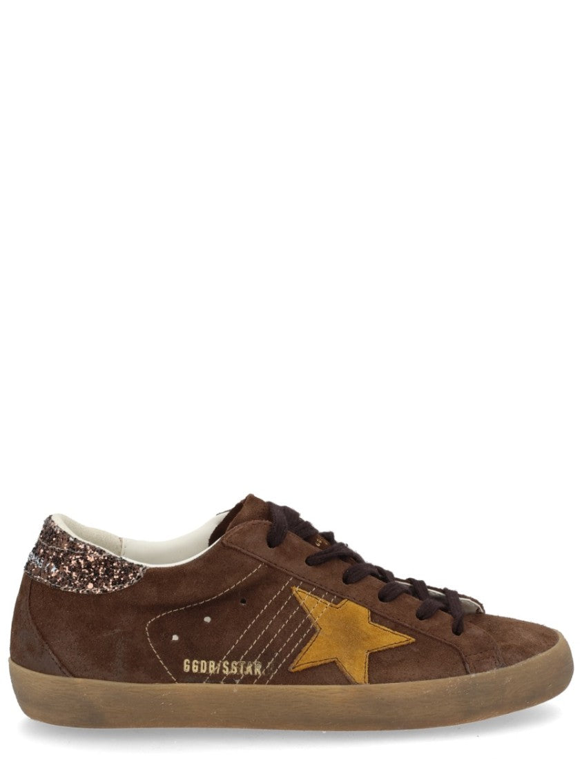 Golden Goose Brown Super-Star Yellow Patch Sneakers