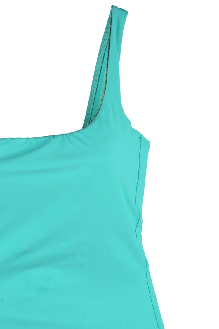 Sucrette One-Shoulder Green Swimsuit