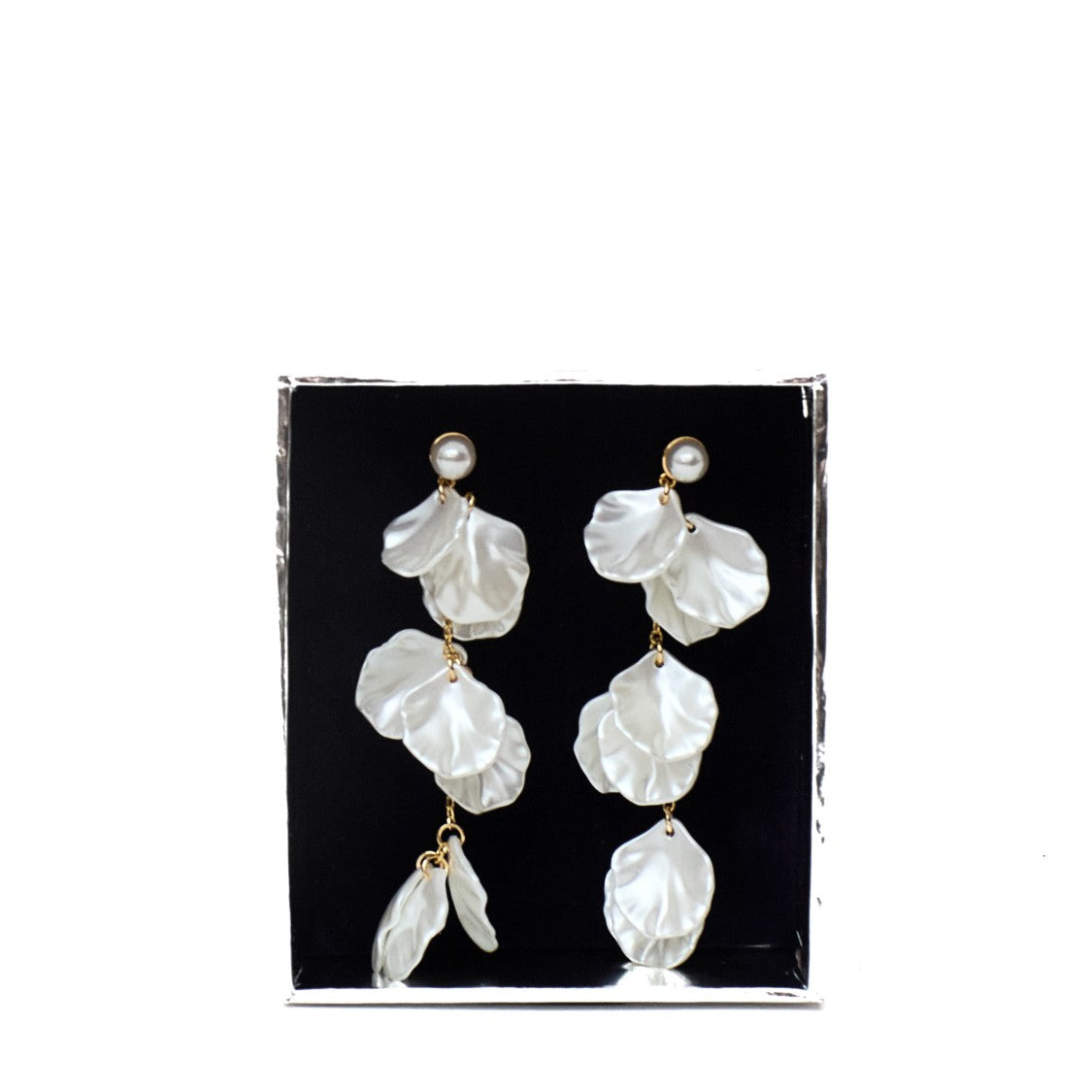 Self-Portrait Gold-Plated Brass Pearl Tiered Drop Earrings