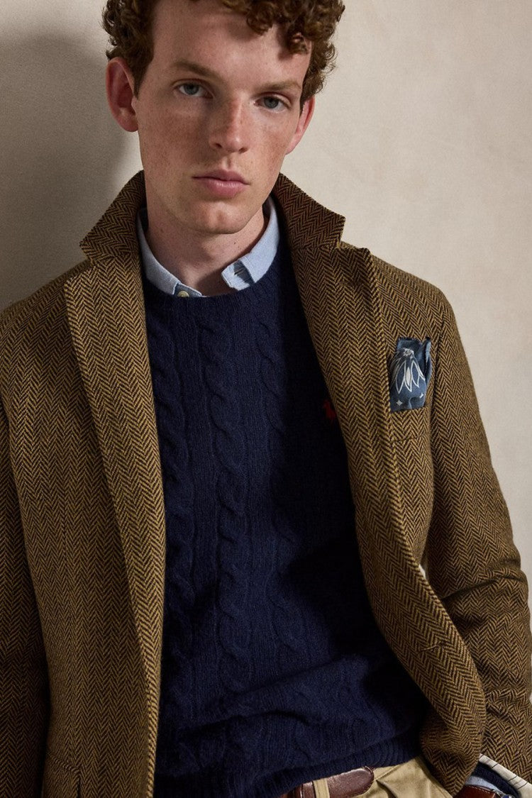 Polo Ralph Lauren Navy Cable-Knit Crew-Neck Sweater