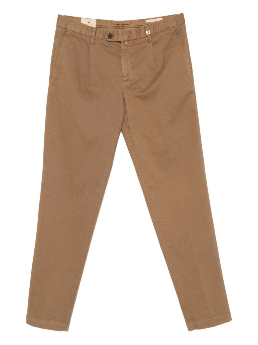 Myths Straight-Leg Brown Trousers With Mid-Rise Waist