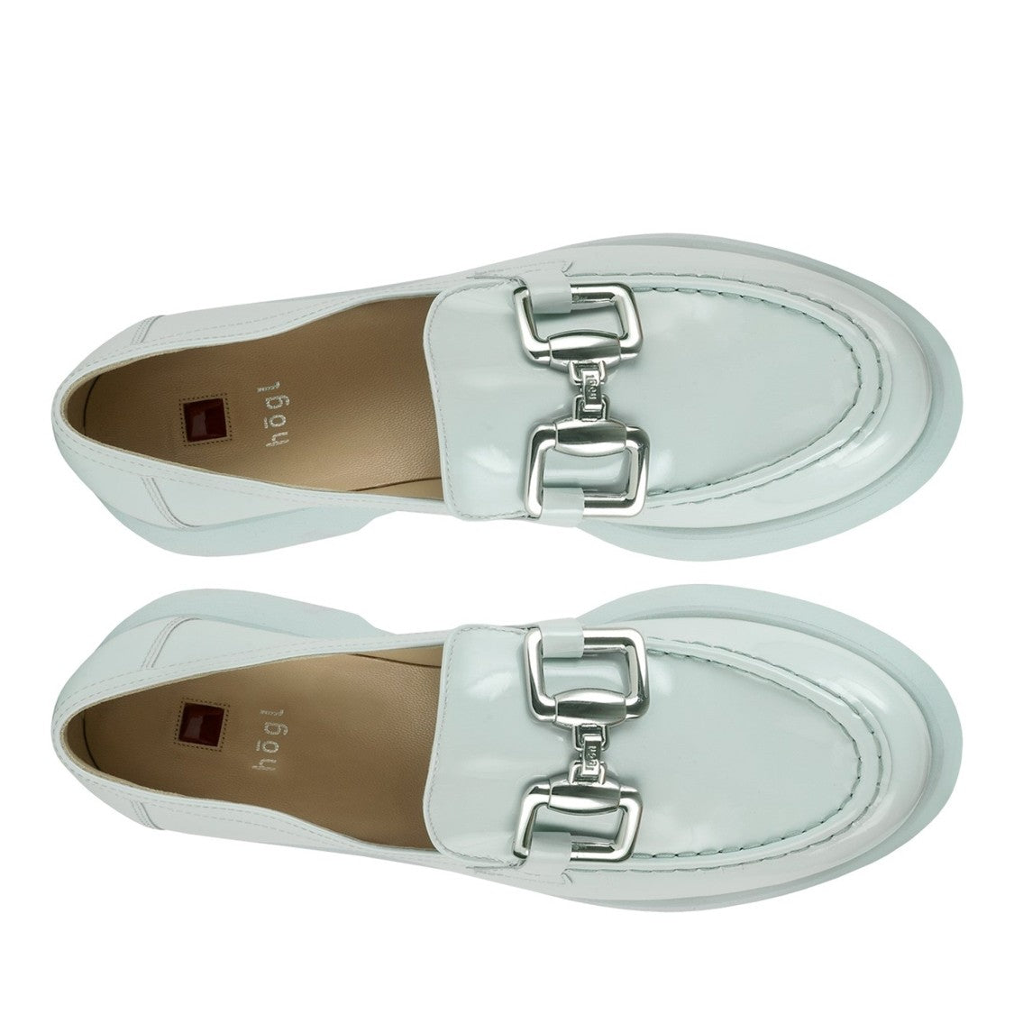 Högl Blue Max Silver Buckle Patent Leather Loafers