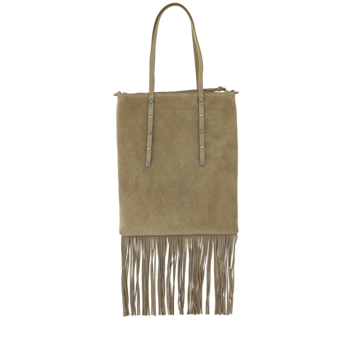 Pinko Suede Shopping Bag With Fringes