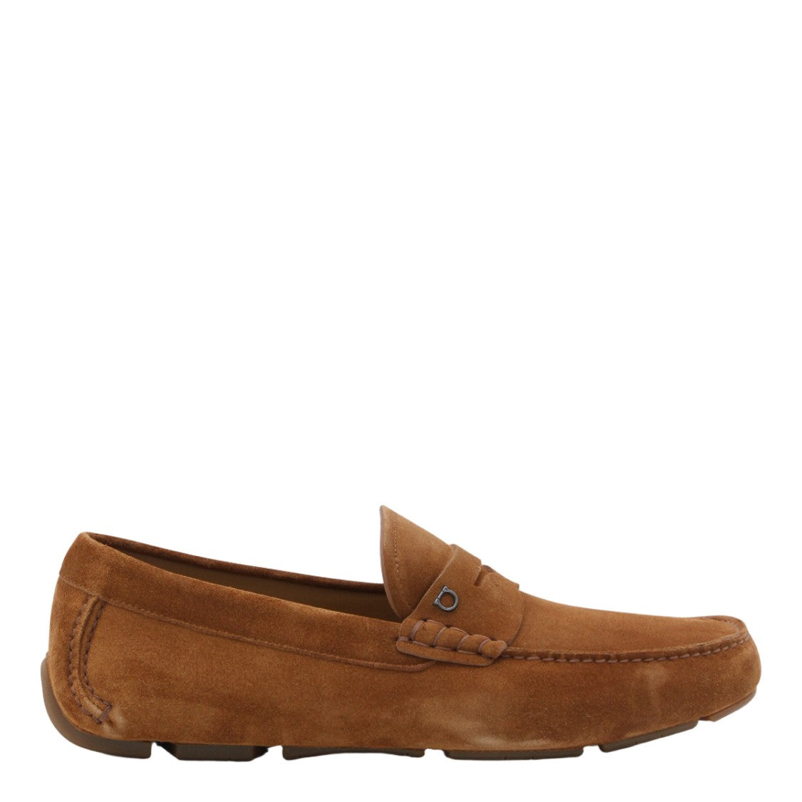 Ferragamo Sleek Black Loafers With Rounded Toe And Minimalist Design