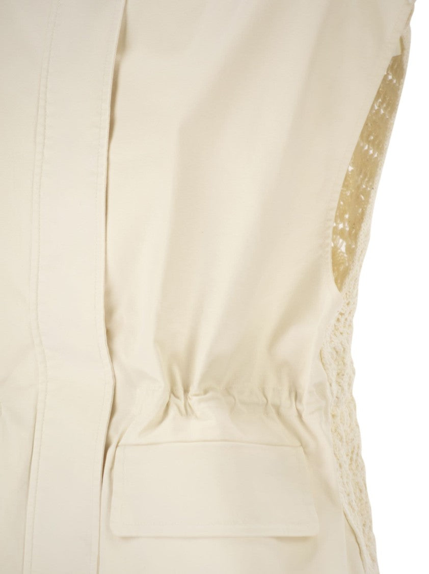 Fabiana Filippi Dual-Material Waistcoat In Poplin And Knitted Fabric