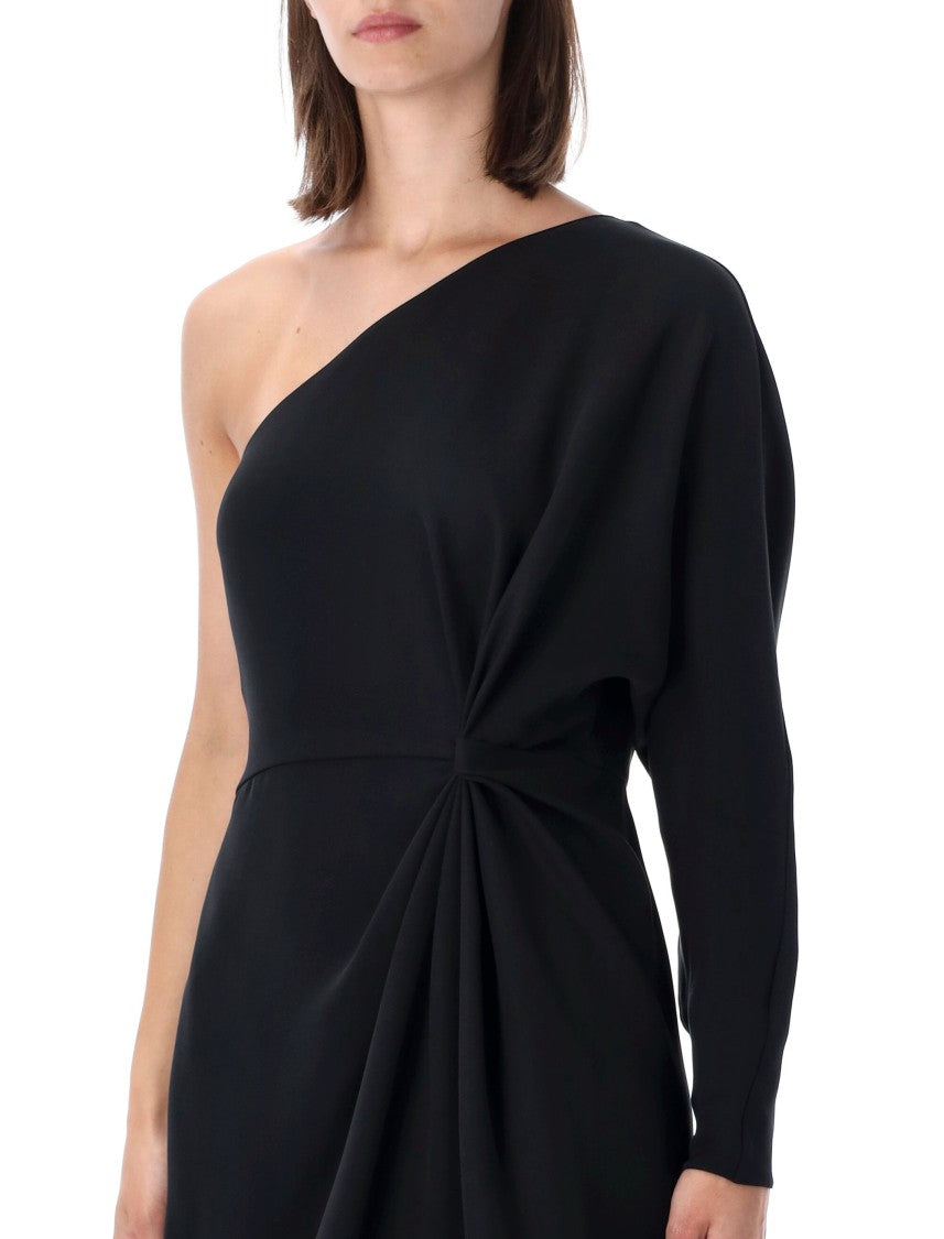 Valentino Garavani One-Shoulder Feather Hem Mini Dress
