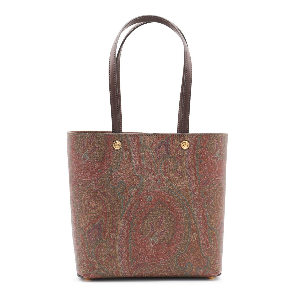 Etro Multicolor Paisley Leather Tote Bag With Logo Motif