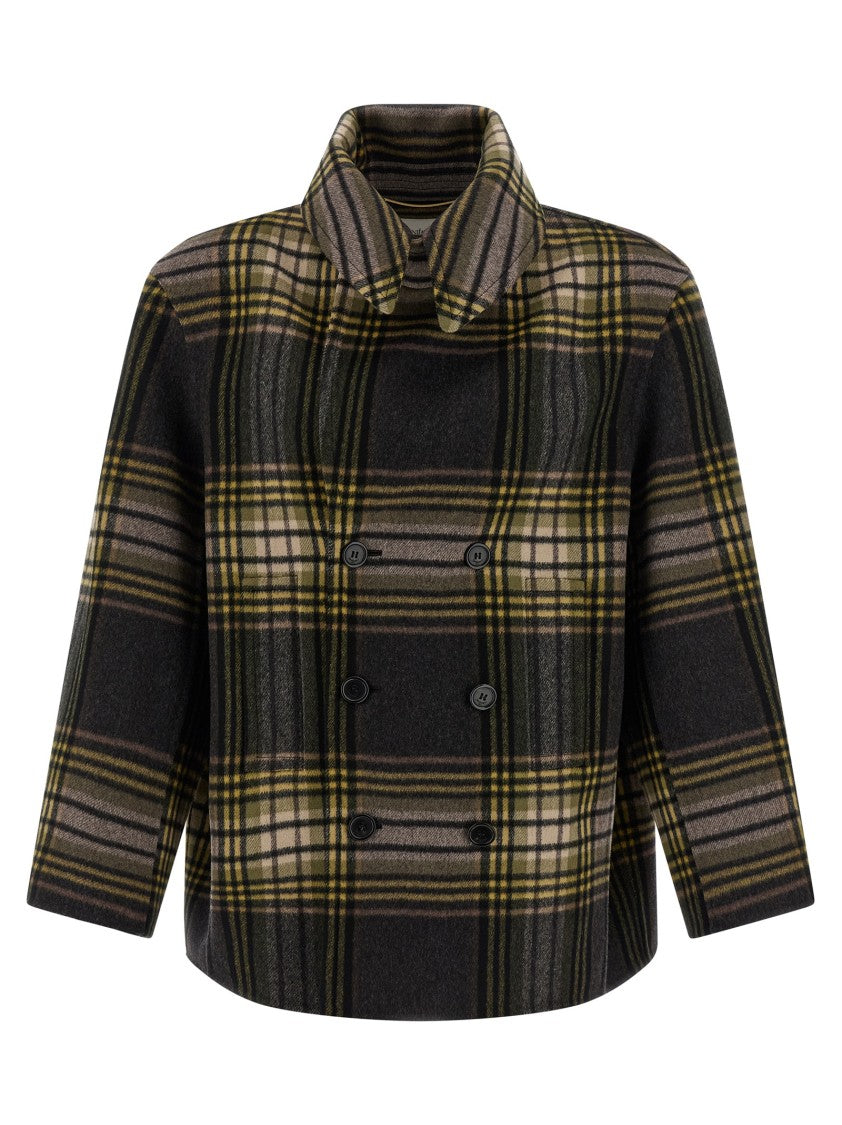 Saint Laurent Double-Breasted Caban Wool Coat With Ulster Collar