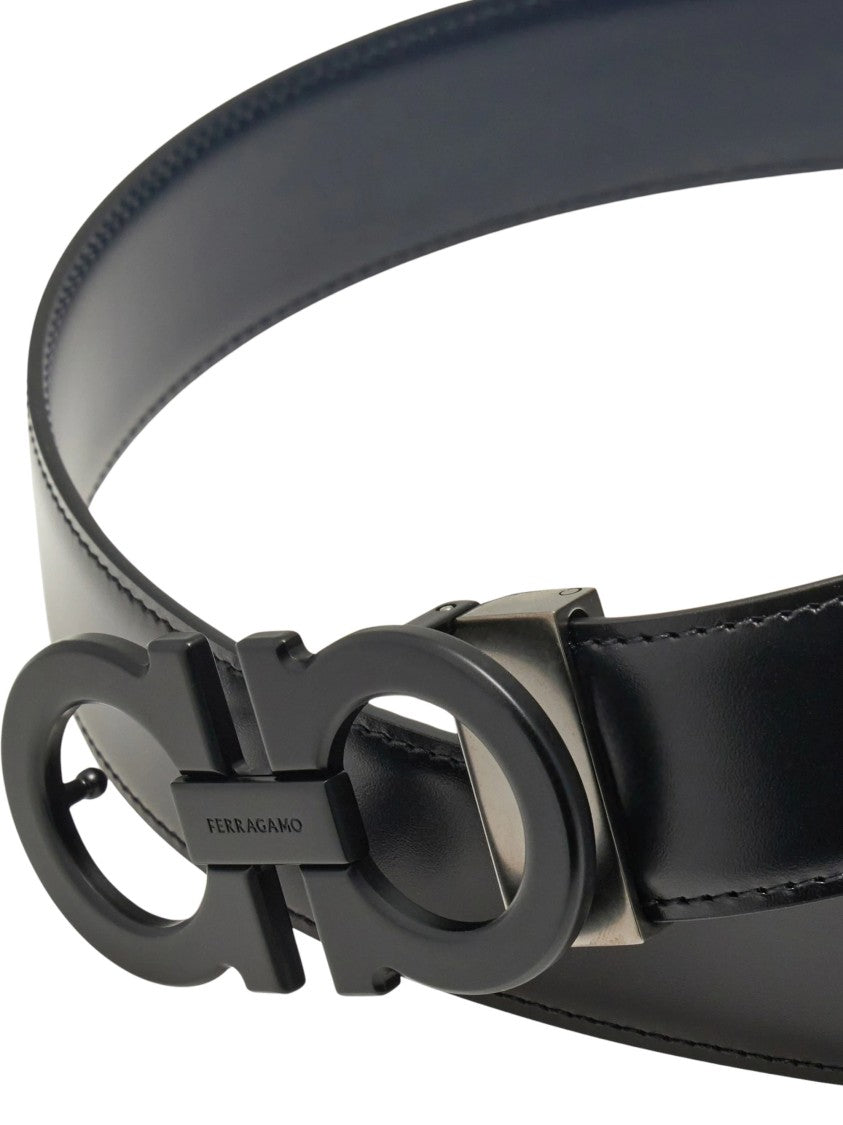 Ferragamo Reversible Calfskin Belt With Painted Gancini Buckle